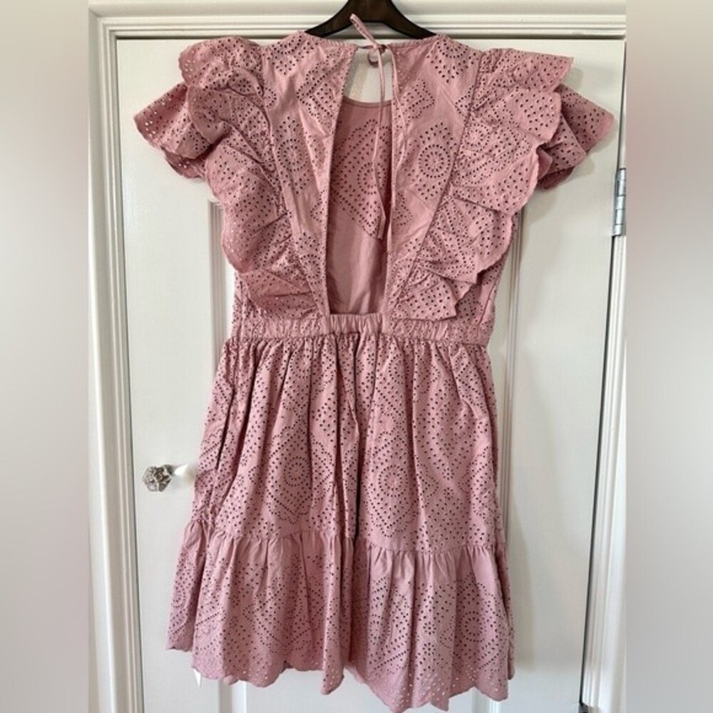 NEW Sea NY Vienne Eyelet Tunic Mini Dress Size M in Lilac Color NWT - Picture 6 of 6